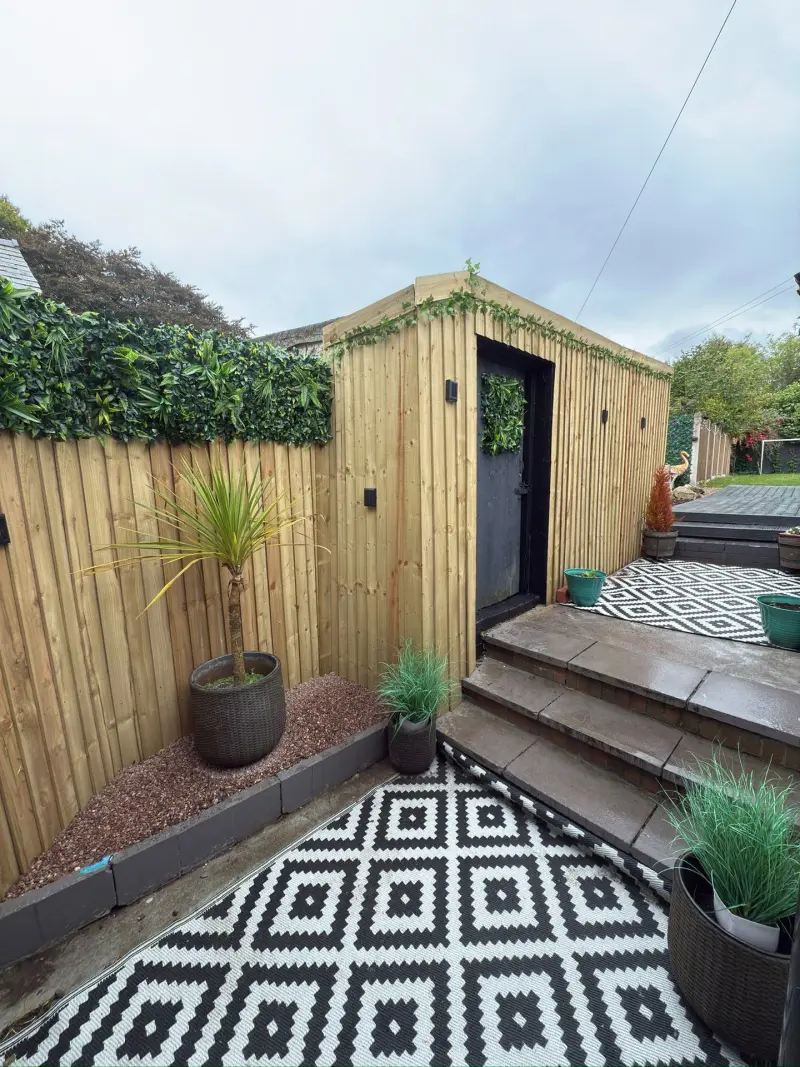 Garden patio at the Shropshire Retreat house, Telford