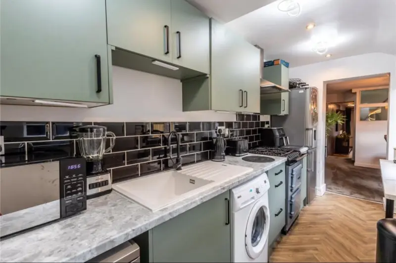 Kitchen sink and worktop at the Shropshire Retreat house, Telford
